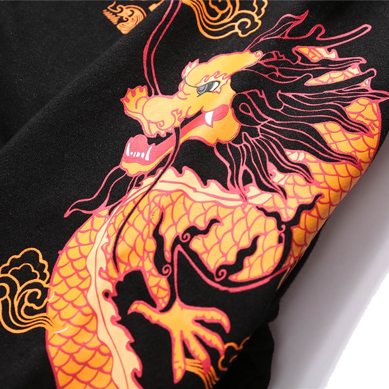 "Golden Dragon" Graphic Unisex Streetwear Women Men Y2K Hoodie