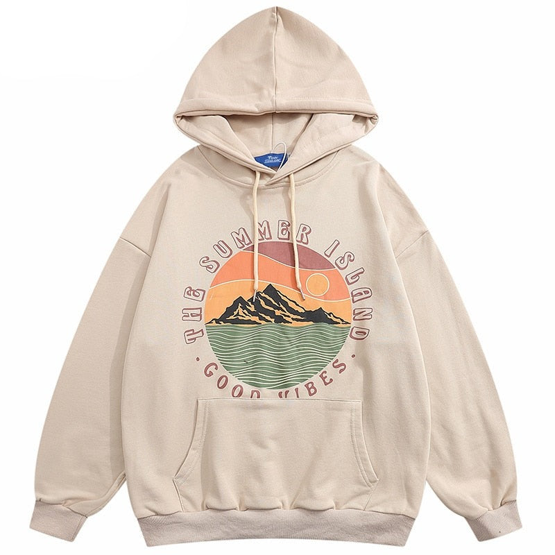 "Summer Island" Graphic Unisex Streetwear Vintage Women Men Y2K Hoodie