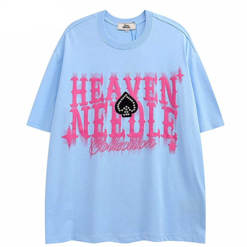 "Heaven Only" Graphic Unisex Streetwear Vintage Women Men Y2K T-Shirt