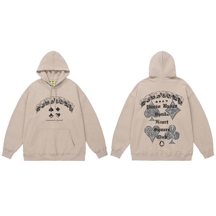 "Deck Of Cards" Graphic Unisex Streetwear Vintage Women Men Y2K Hoodie