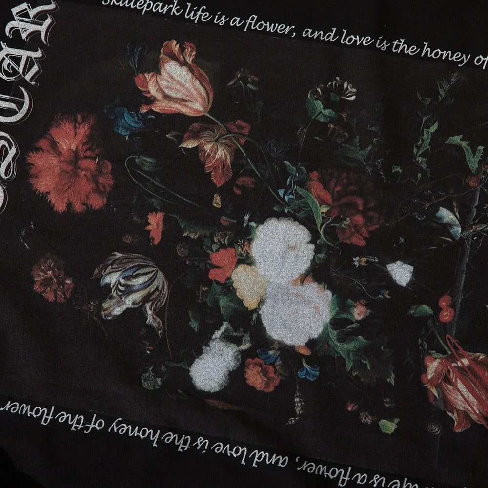 "Retro Floral" Graphic Unisex Streetwear Vintage Women Men Y2K T-Shirt