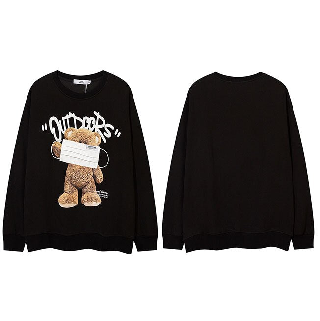 "Mouth Closed" Graphic Unisex Streetwear Vintage Women Men Y2K Sweatshirt