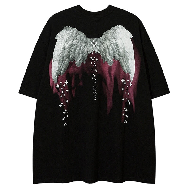 "White Wings" Graphic Unisex Streetwear Vintage Women Men Y2K T-Shirt