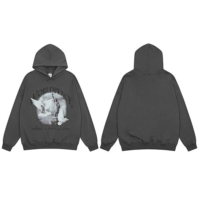 "World Peace" Graphic Unisex Streetwear Vintage Women Men Y2K Hoodie