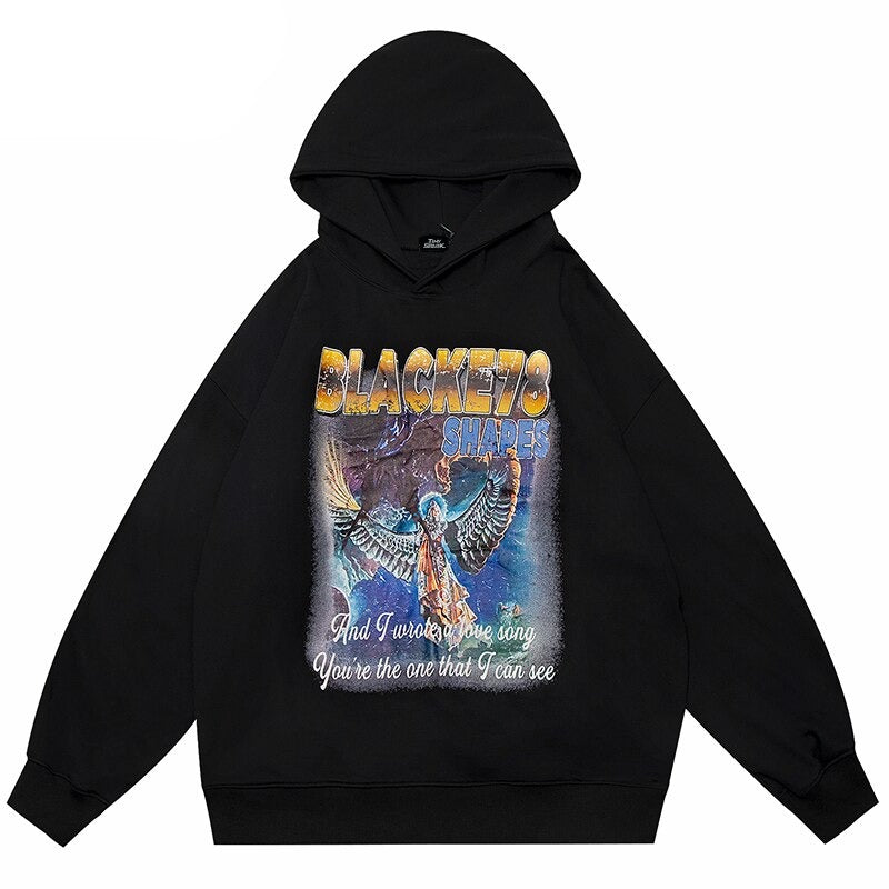 "Flying Shapes" Unisex Men Women Streetwear Graphic Hoodie