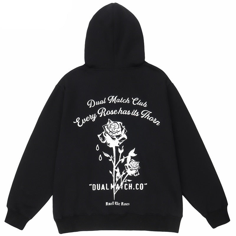 "White Roses" Graphic Unisex Streetwear Vintage Women Men Y2K Hoodie