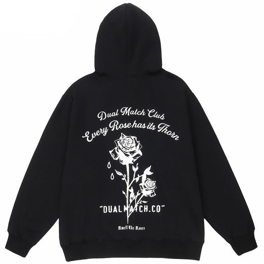 "White Roses" Graphic Unisex Streetwear Vintage Women Men Y2K Hoodie