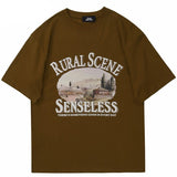 "Rural Scene" Graphic Unisex Streetwear Vintage Women Men Y2K T-Shirt