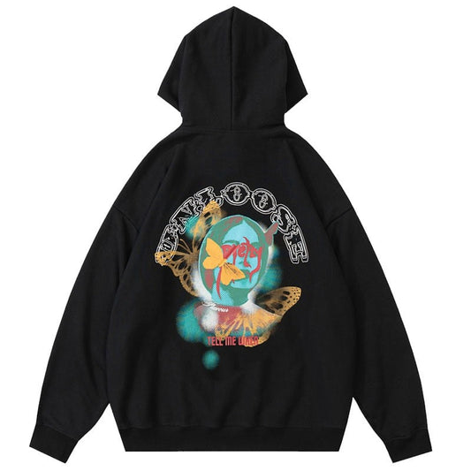 "Looking At The Moon" Graphic Unisex Streetwear Vintage Women Men Y2K Hoodie