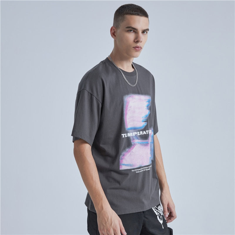 "Temperature" Graphic Unisex Streetwear Vintage Women Men Y2K T-Shirt Collection