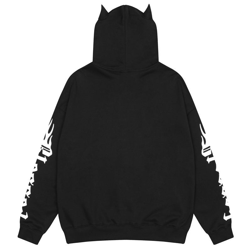 "The Horns" Graphic Unisex Streetwear Vintage Women Men Y2K Hoodie