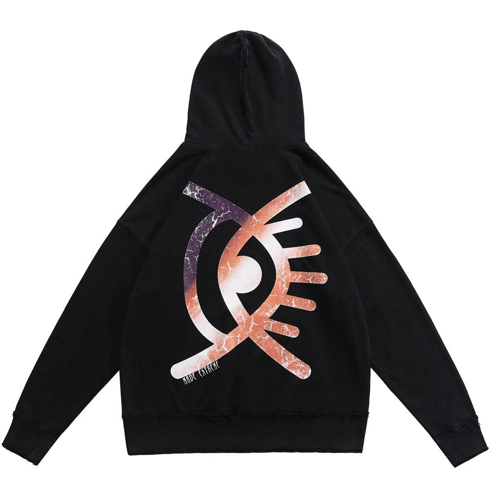 "Crossed Eye" Unisex Men Women Streetwear Graphic Hoodie