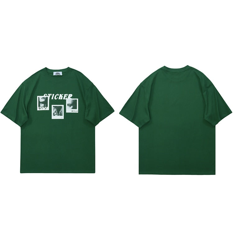 "Sticker" Graphic Unisex Streetwear Vintage Women Men Y2K T-Shirt
