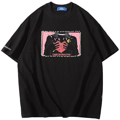 "Red Heart" Graphic Unisex Streetwear Vintage Women Men Y2K T-Shirt