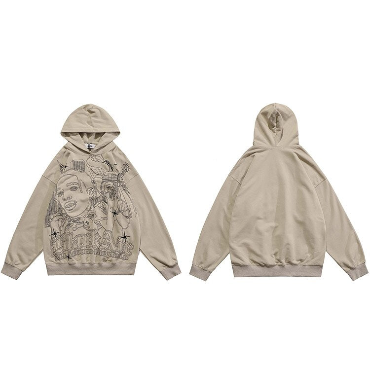 "Living In Town" Graphic Unisex Streetwear Vintage Women Men Y2K Hoodie
