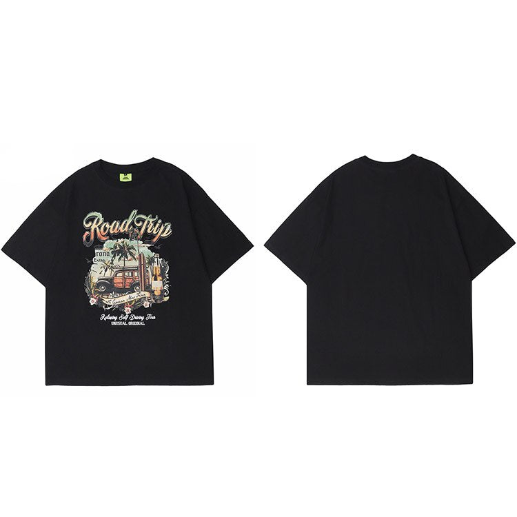 "Road Trip" Graphic Unisex Streetwear Vintage Women Men Y2K T-Shirt