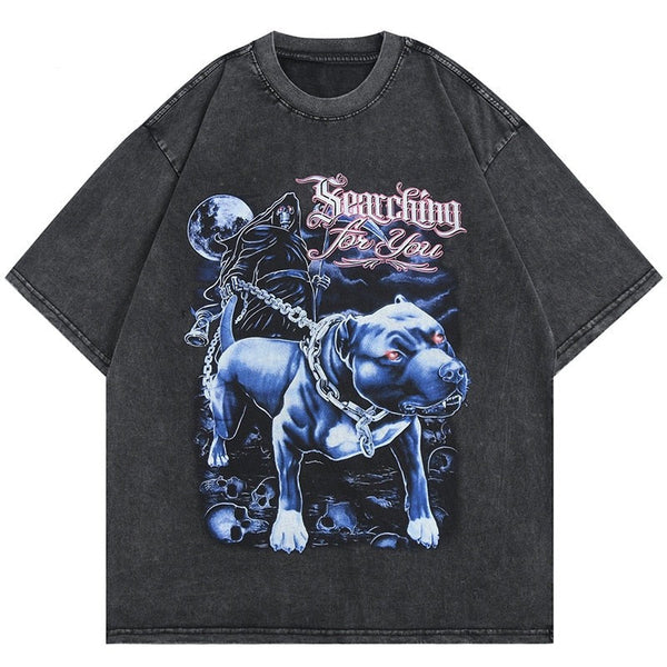 "Bull Chained" Unisex Men Women Streetwear Graphic T-Shirt