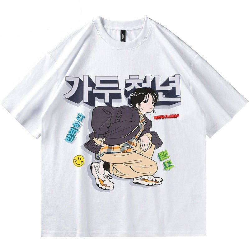 "Street Style" Graphic Unisex Streetwear Vintage Women Men Y2K T-Shirt