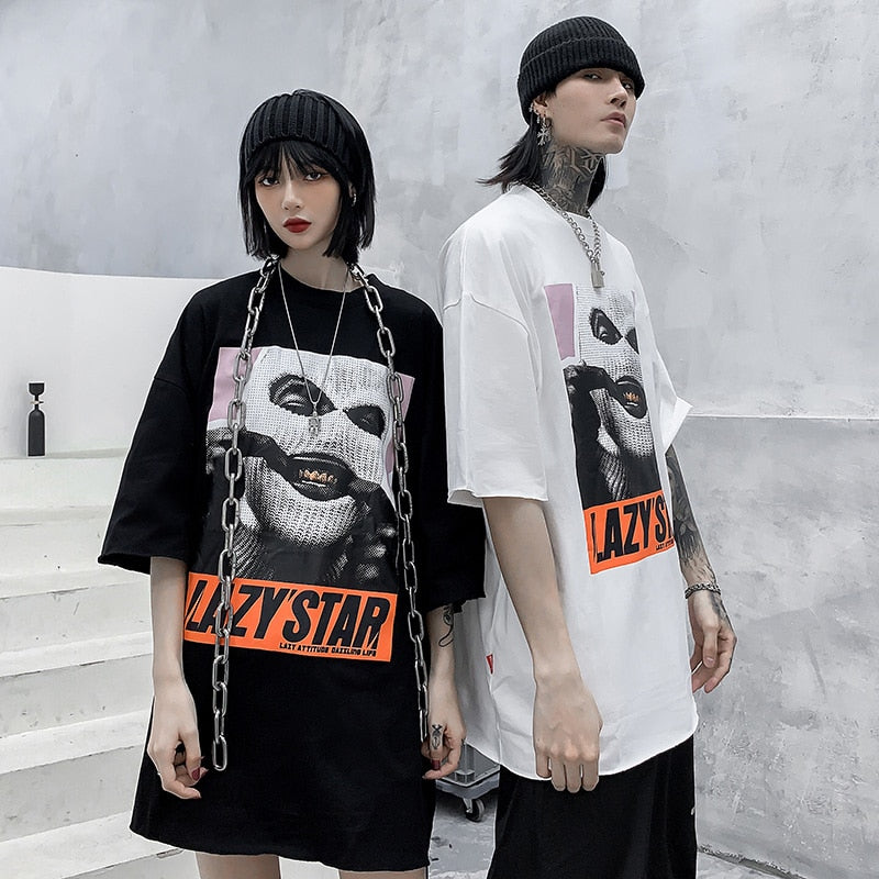 "Fuzzy Star" Graphic Unisex Streetwear Vintage Women Men Y2K T-Shirt