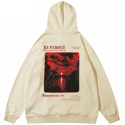 "Red Clouds" Graphic Unisex Streetwear Vintage Women Men Y2K Hoodie