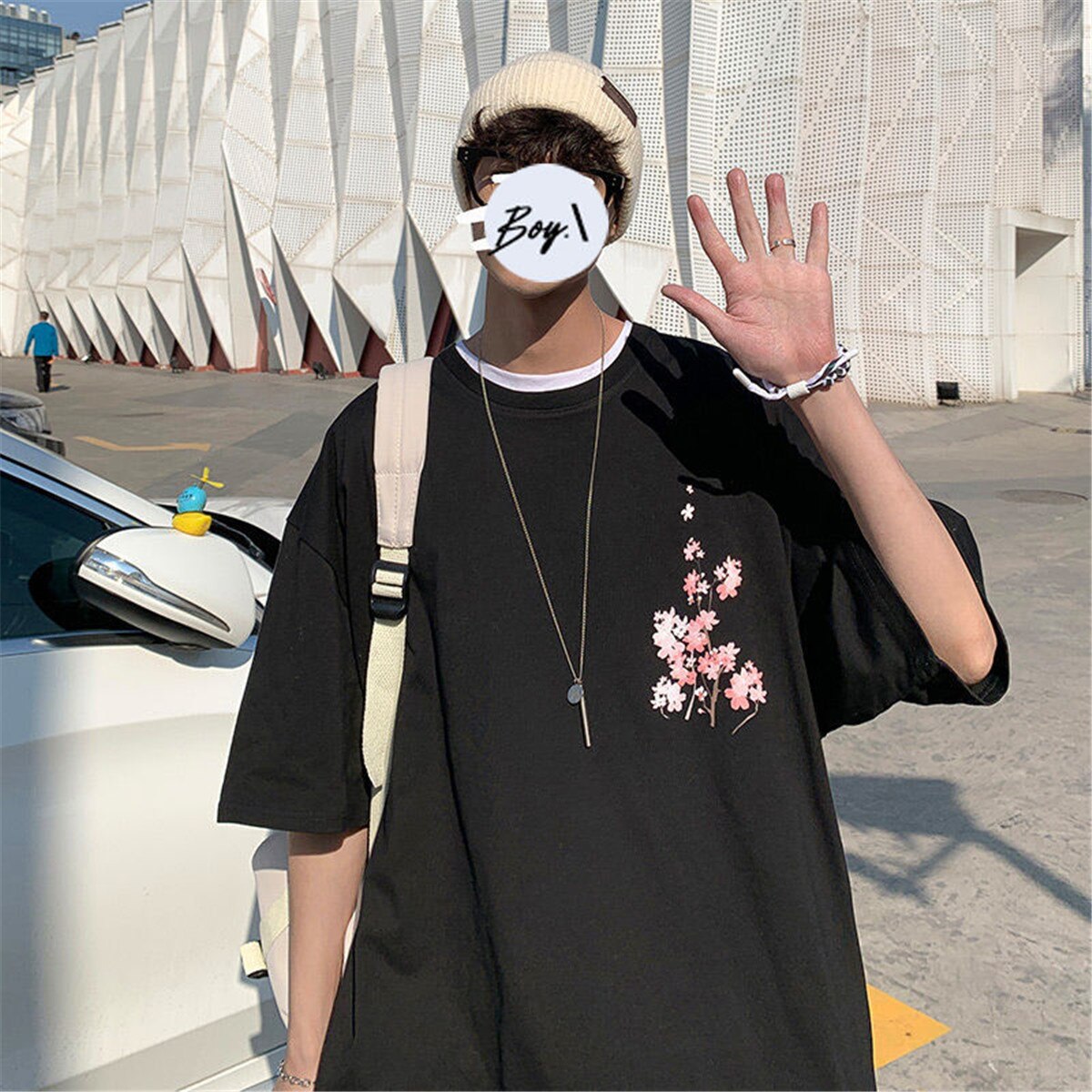"Cherry Blossom" Unisex Men Women Streetwear Graphic T-Shirt