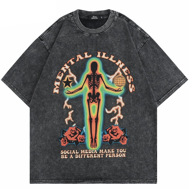 "Social Media" Graphic Unisex Streetwear Vintage Women Men Y2K T-Shirt