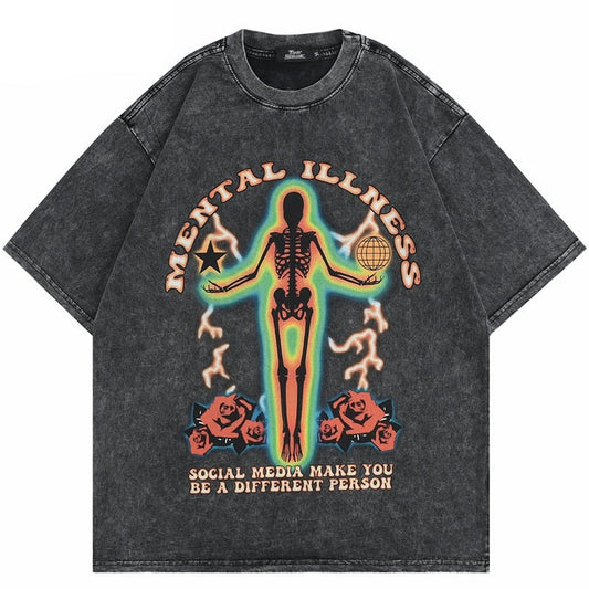 "Social Media" Graphic Unisex Streetwear Vintage Women Men Y2K T-Shirt