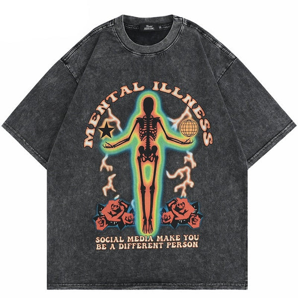 "Social Media" Graphic Unisex Streetwear Vintage Women Men Y2K T-Shirt