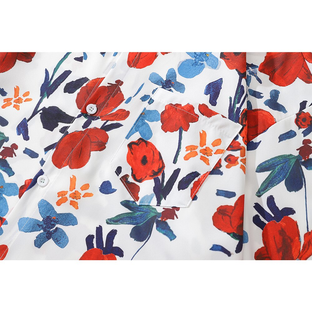"Red Hawaiian" Graphic Unisex Streetwear Vintage Women Men Y2K Shirt