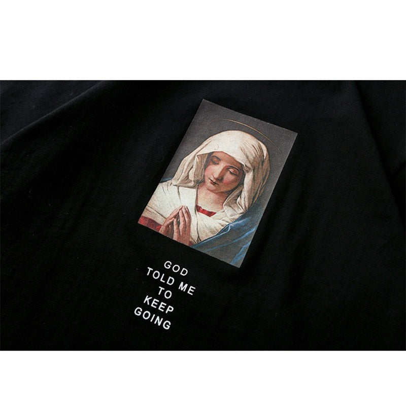 "Virgin Mary" Graphic Unisex Streetwear Vintage Women Men Y2K T-Shirt
