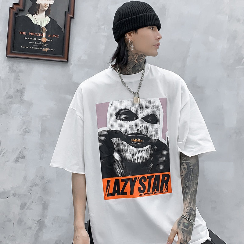 "Fuzzy Star" Graphic Unisex Streetwear Vintage Women Men Y2K T-Shirt