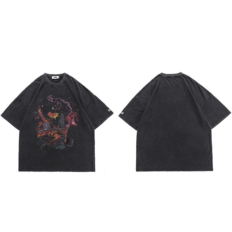 "Roller Coaster" Graphic Unisex Streetwear Vintage Women Men Y2K T-Shirt