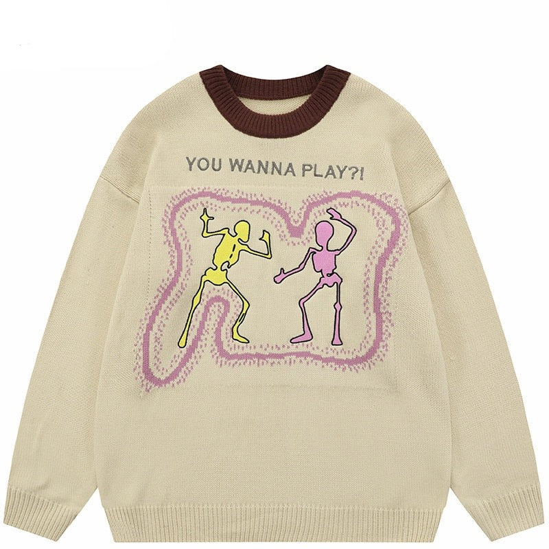 "Playground" Graphic Unisex Streetwear Vintage Women Men Y2K Sweater
