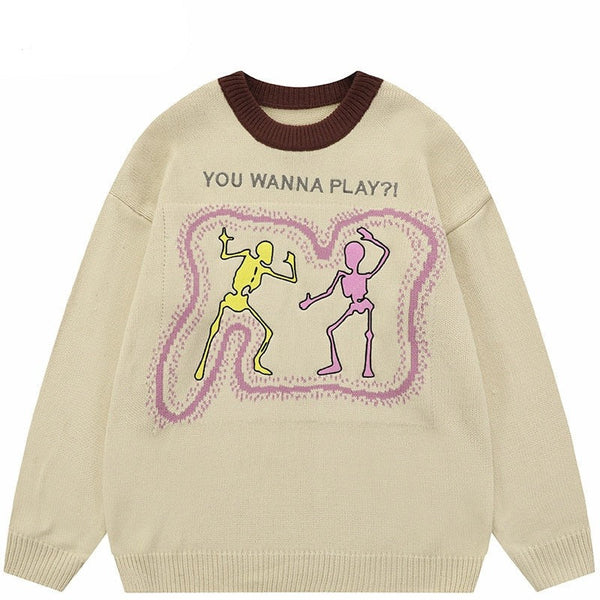 "Playground" Graphic Unisex Streetwear Vintage Women Men Y2K Sweater