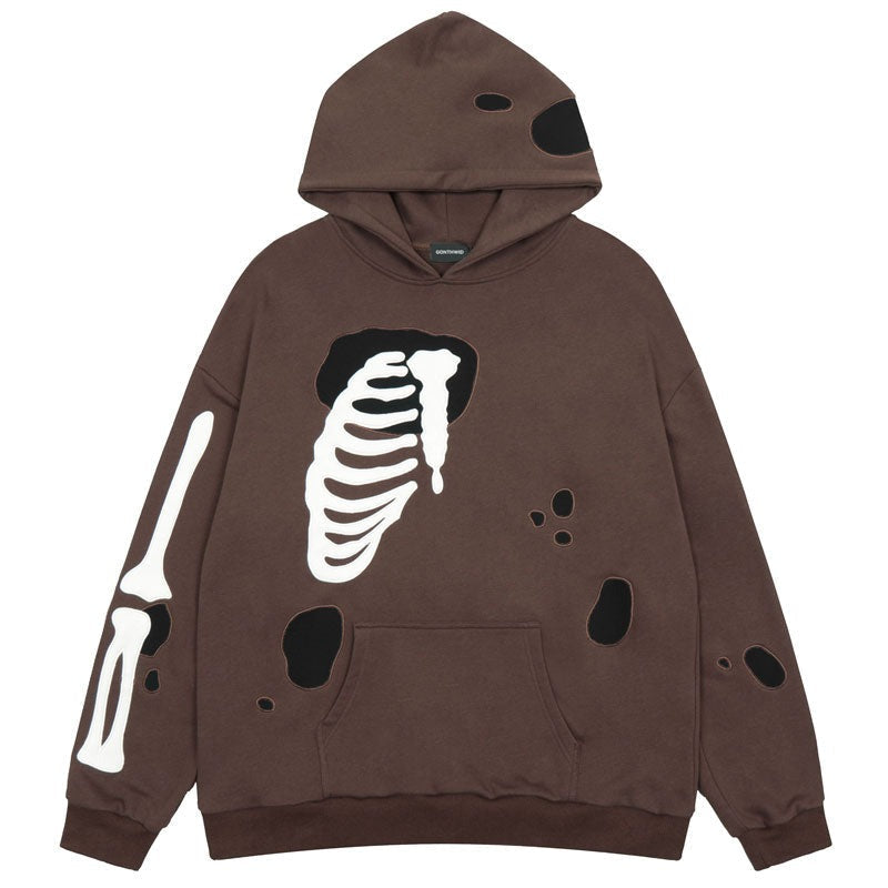 "Half Missing" Graphic Unisex Streetwear Women Men Y2K Hoodie