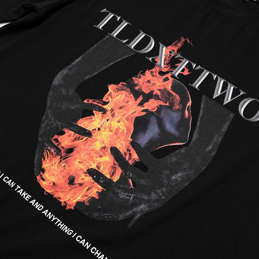 "Punk Flame" Graphic Unisex Streetwear Vintage Women Men Y2K T-Shirt