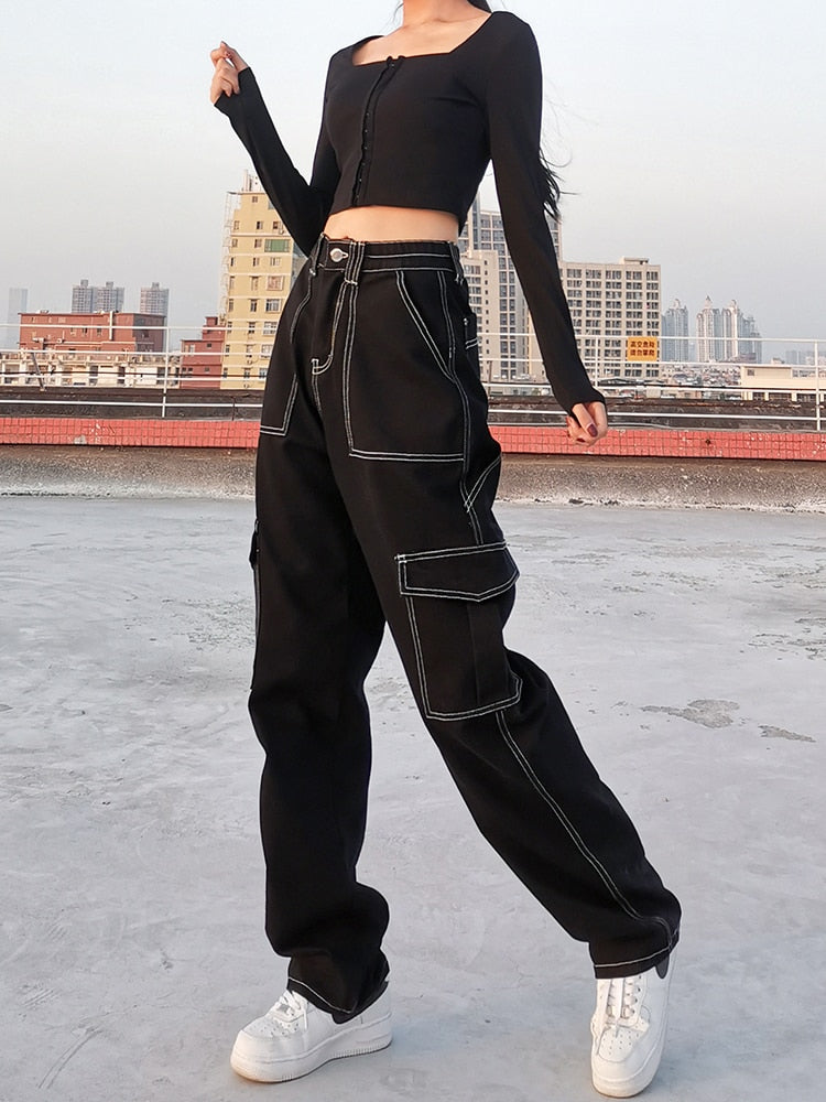 "Patched" Graphic Unisex Streetwear Women Men Y2K Denim Pants