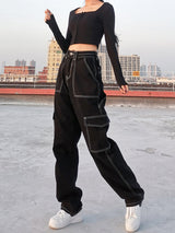 "Patched" Graphic Unisex Streetwear Women Men Y2K Denim Pants