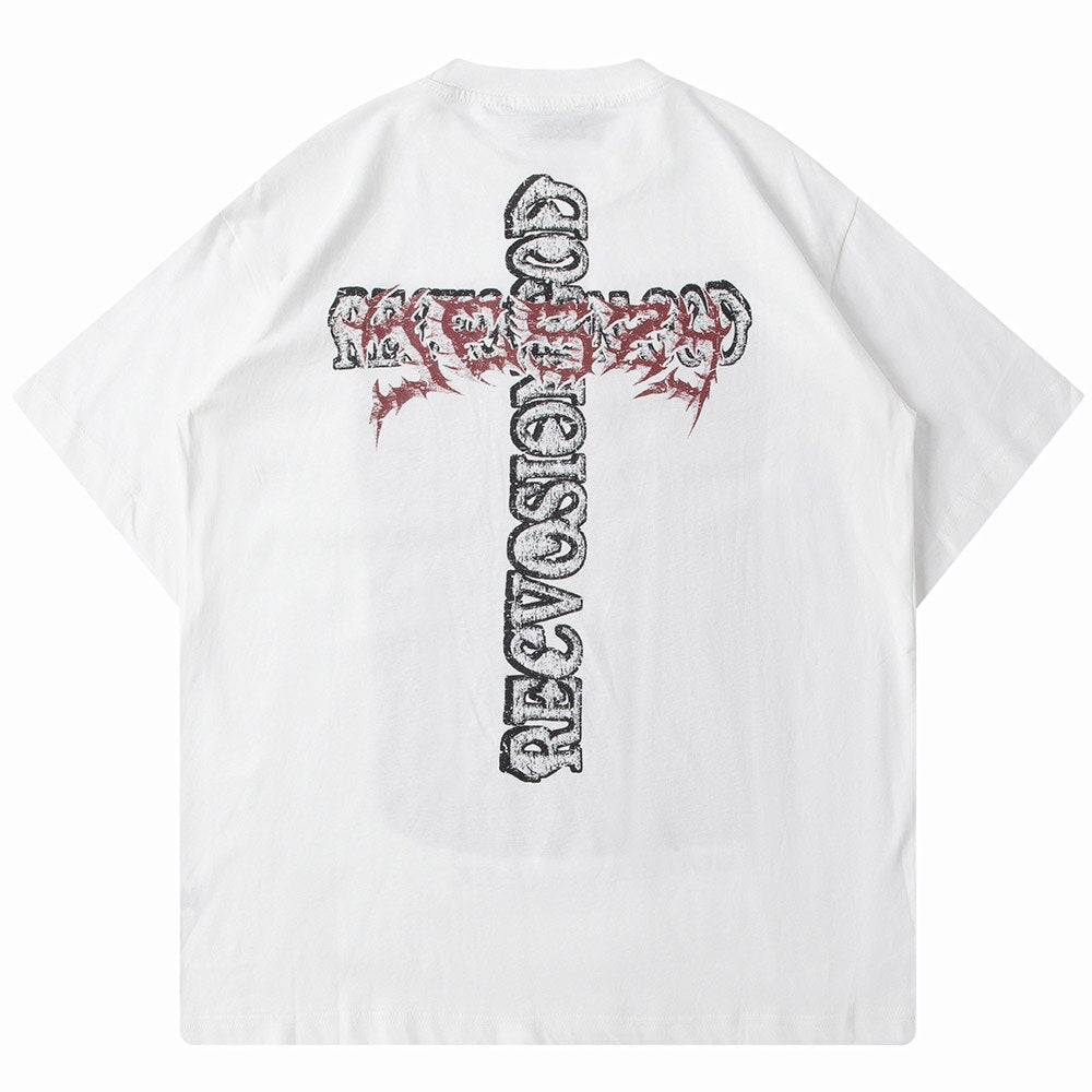 "God Bless" Graphic Unisex Streetwear Women Men Y2K T-Shirt