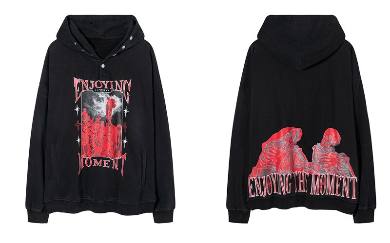 "Enjoying The Moment" Unisex Men Women Streetwear Graphic Hoodie