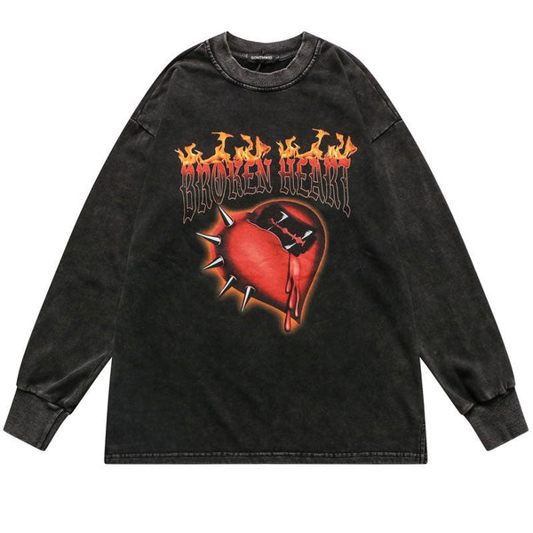 "Broken Heart" Unisex Men Women Streetwear Graphic Sweatshirt