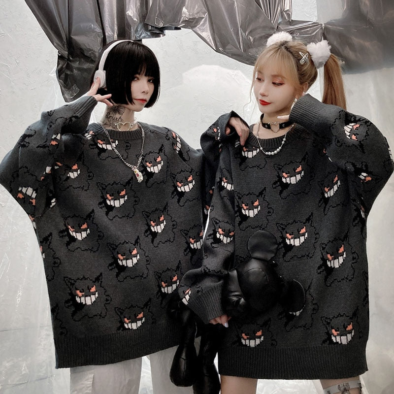 "Ghost Kid" Graphic Unisex Streetwear Women Men Y2K Sweater