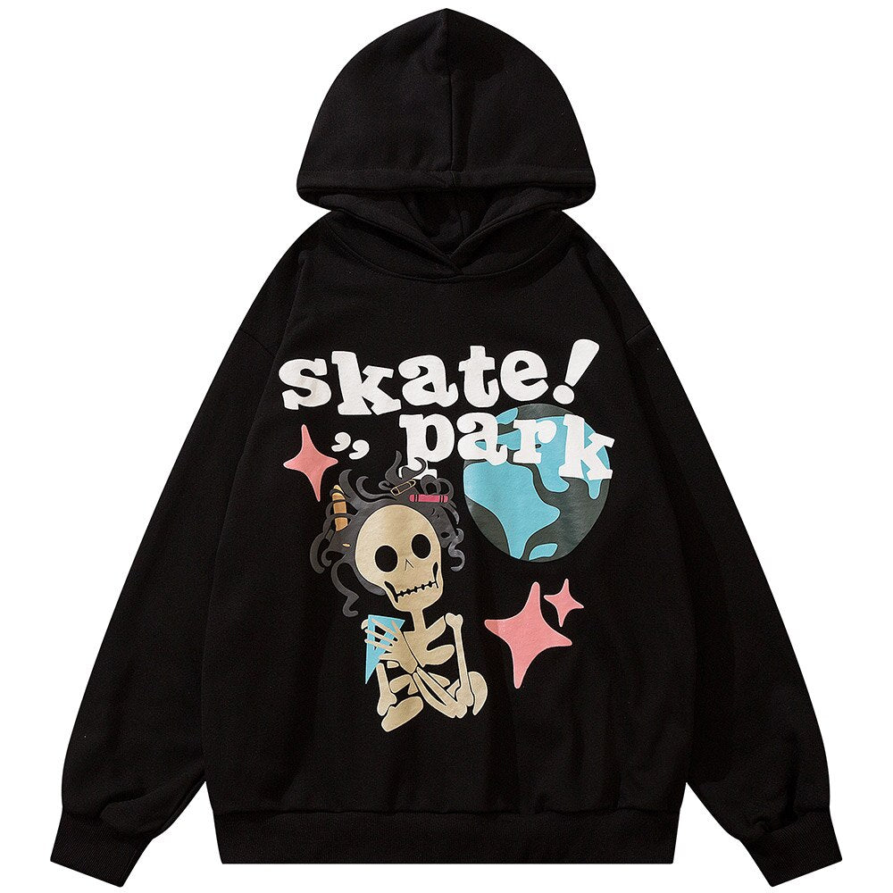 "Skate" Graphic Unisex Streetwear Vintage Women Men Y2K Hoodie