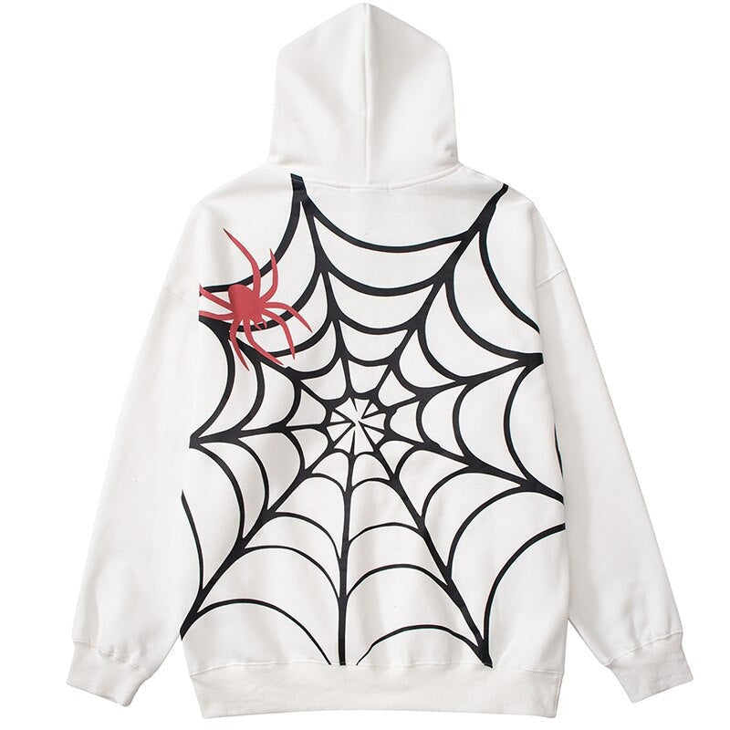 "Spider Web" Graphic Unisex Streetwear Vintage Women Men Y2K Hoodie
