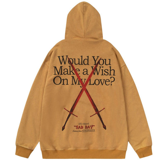 "Make A Dream" Graphic Unisex Streetwear Vintage Women Men Y2K Hoodie