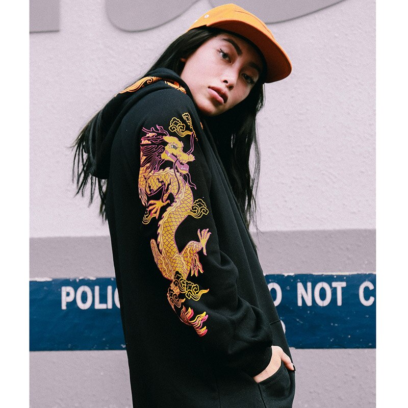 "Golden Dragon" Graphic Unisex Streetwear Women Men Y2K Hoodie