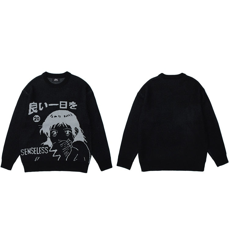 "Makes More Sense" Graphic Unisex Streetwear Vintage Women Men Y2K Sweater