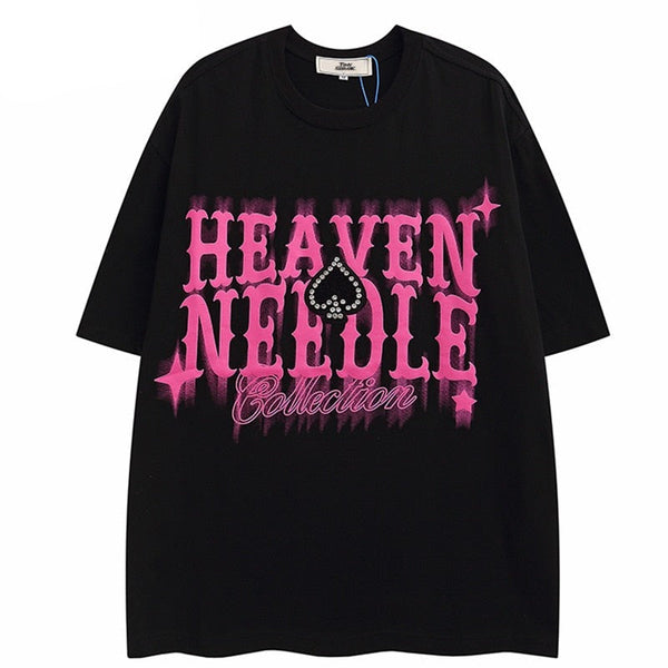 "Heaven Only" Graphic Unisex Streetwear Vintage Women Men Y2K T-Shirt