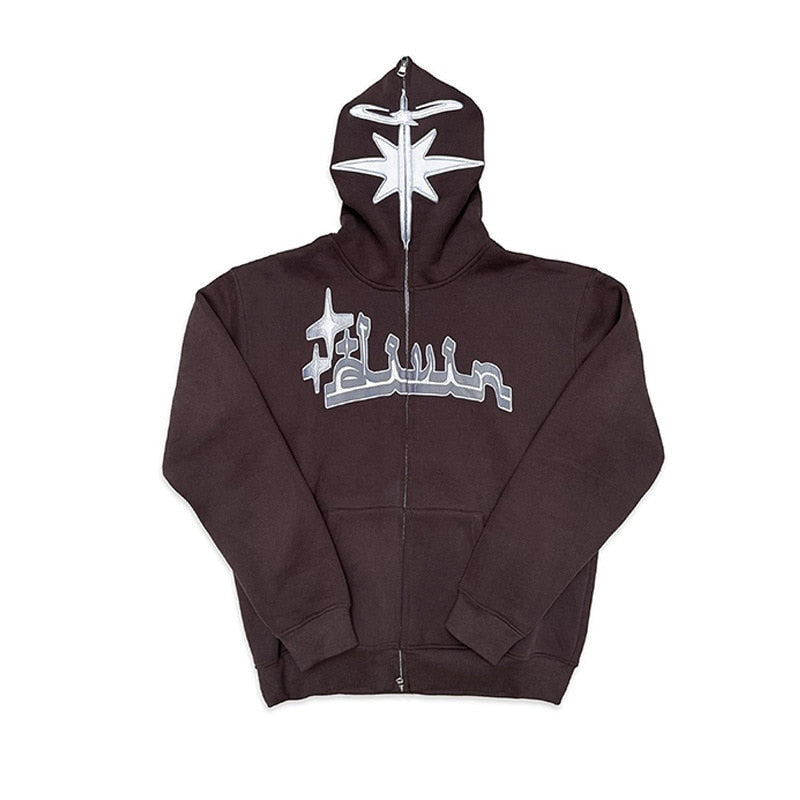 Oversized vintage hoodie with gothic and Y2K graphic design, relaxed streetwear silhouette, and retro urban aesthetic built for daily wear and layered outfits.