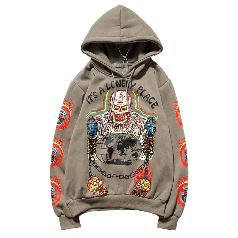 "Lonely Area" Graphic Unisex Streetwear Vintage Women Men Y2K Hoodie
